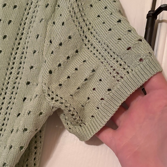Mint Green Knit Cardigan with Buttons - Picture 5 of 7